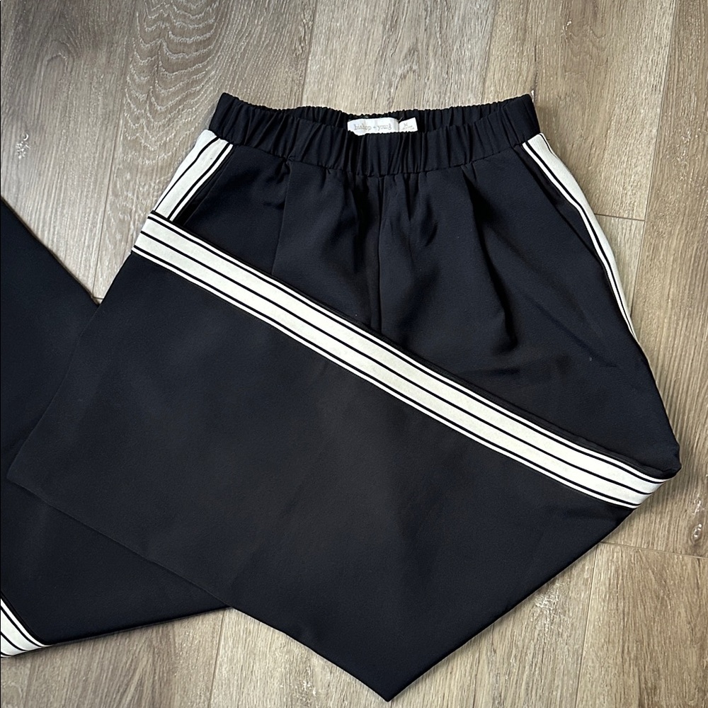 bishop + young Black and White Wide Leg Pants